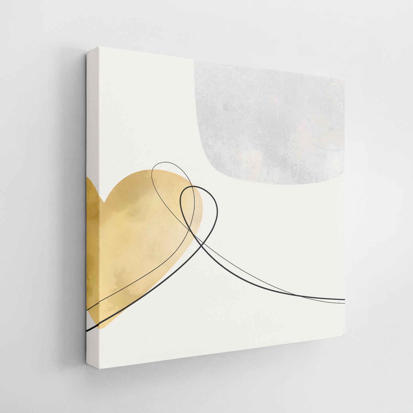 Set of Three Canvases ‘Mustard Heart Trio’