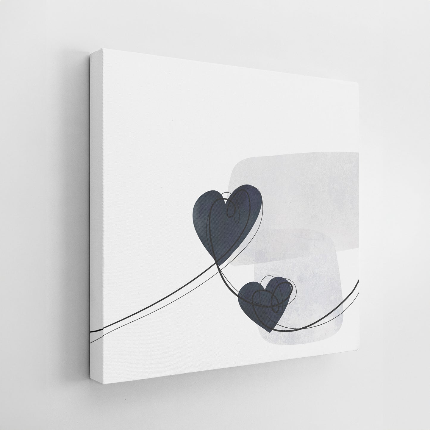 Set of Three Canvases ‘Navy Heart Trio’