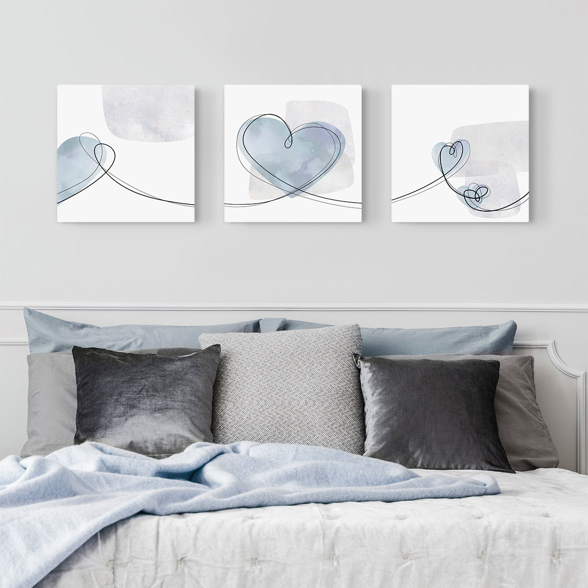 Set oF Three Canvases ‘Sky Heart Trio’