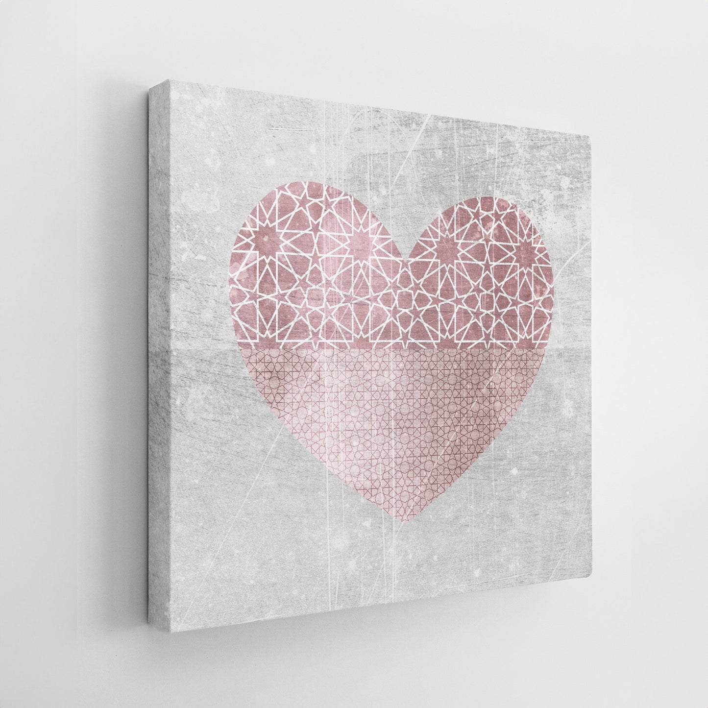 Set of Three Canvases ‘Dusky Blush Hearts’
