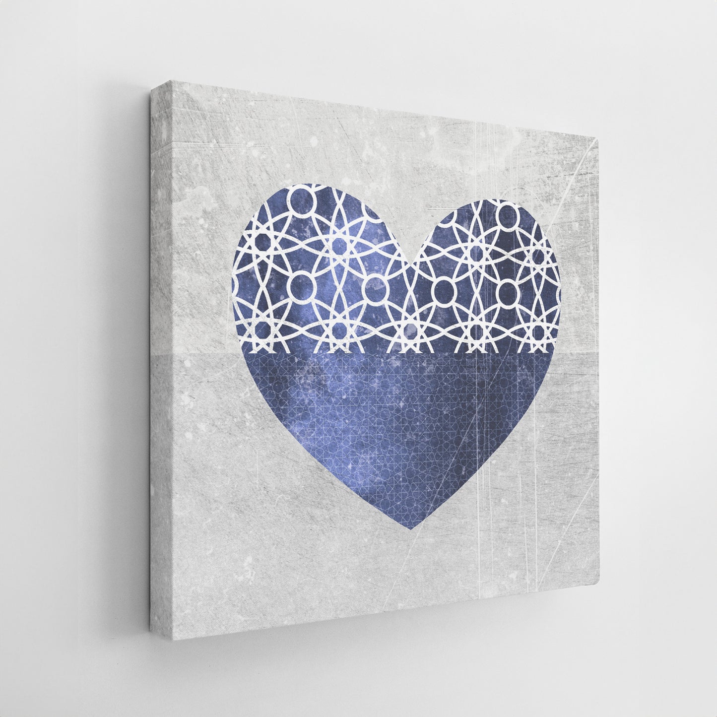 Set of Three Canvases ‘Navy Hearts’