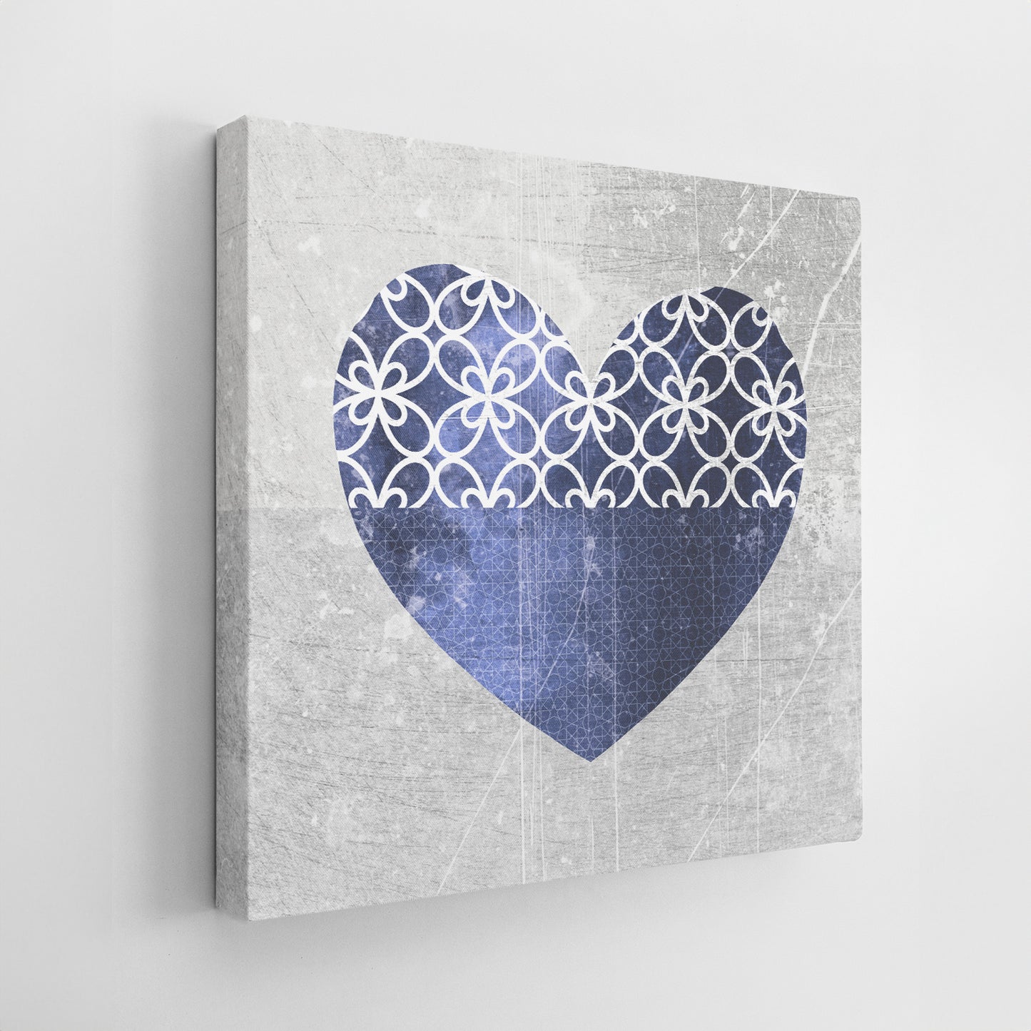 Set of Two Canvases ‘Navy Hearts’