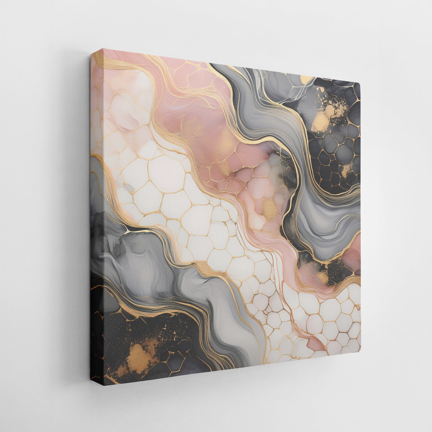 Set of Three Canvases ‘Marble Lux Blush’