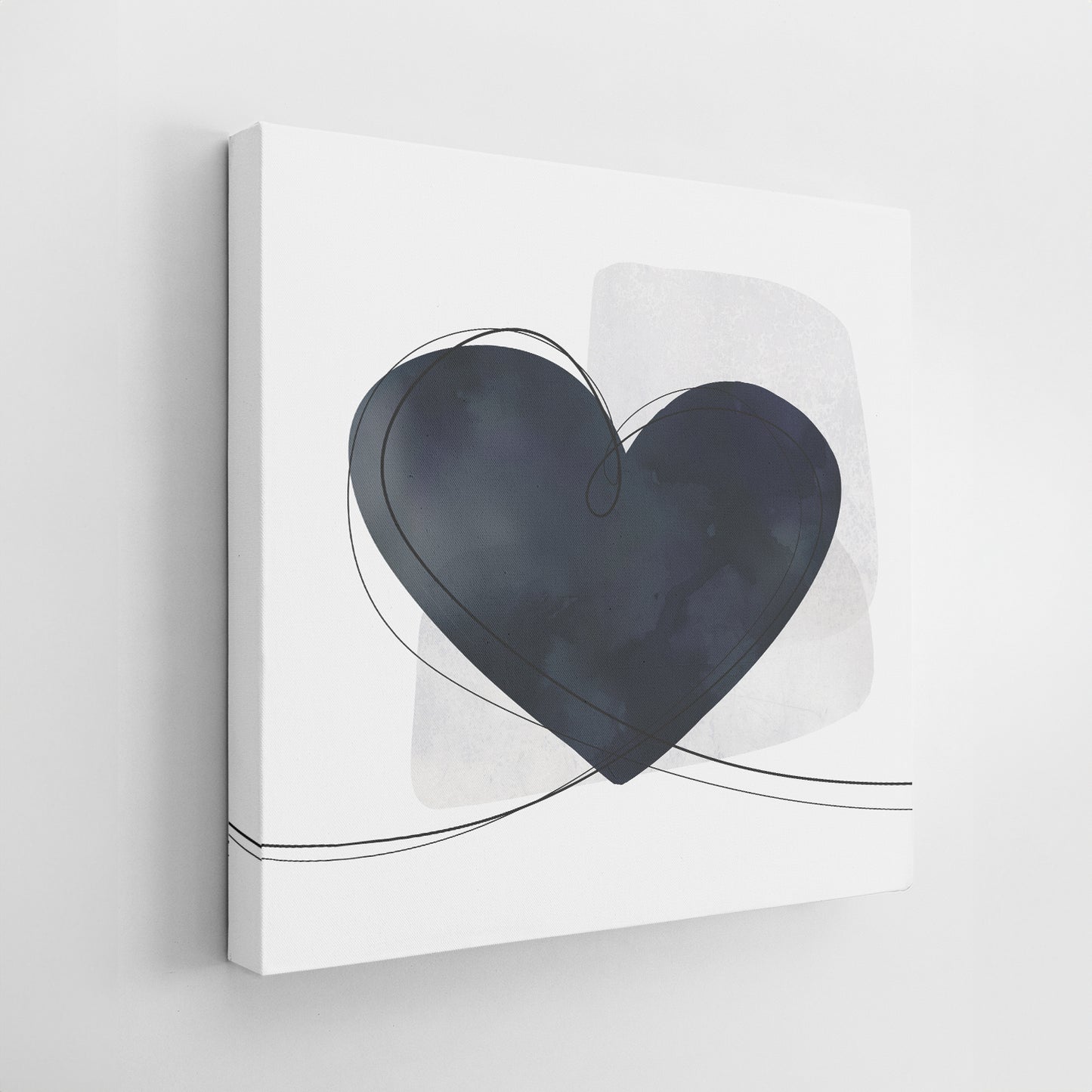 Set of Three Canvases ‘Navy Heart Trio’