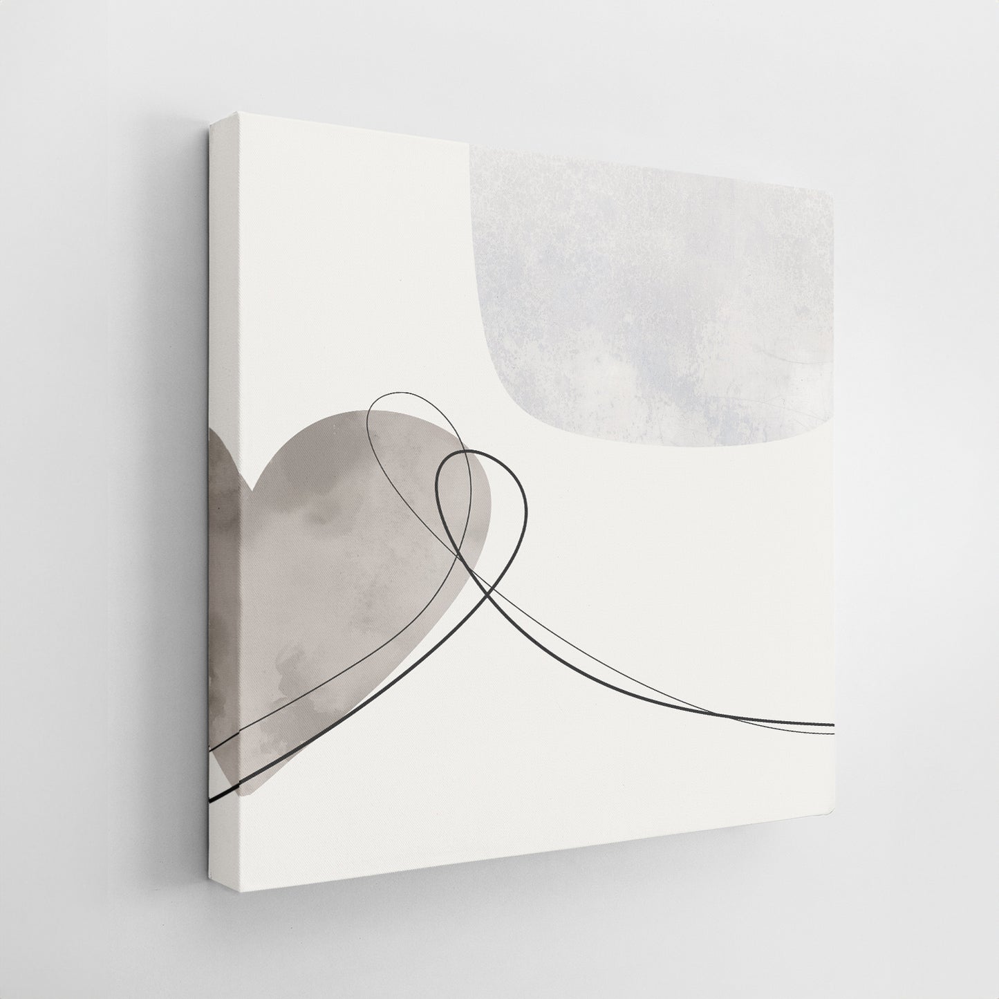Set of Three Canvases ‘Grey Heart Trio’