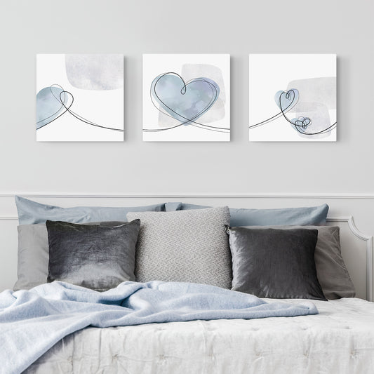 Set oF Three Canvases ‘Sky Heart Trio’