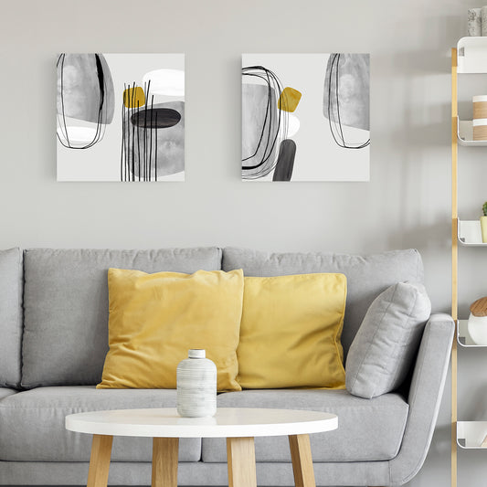 Set of Two Canvases ‘Mustard Tumbles’
